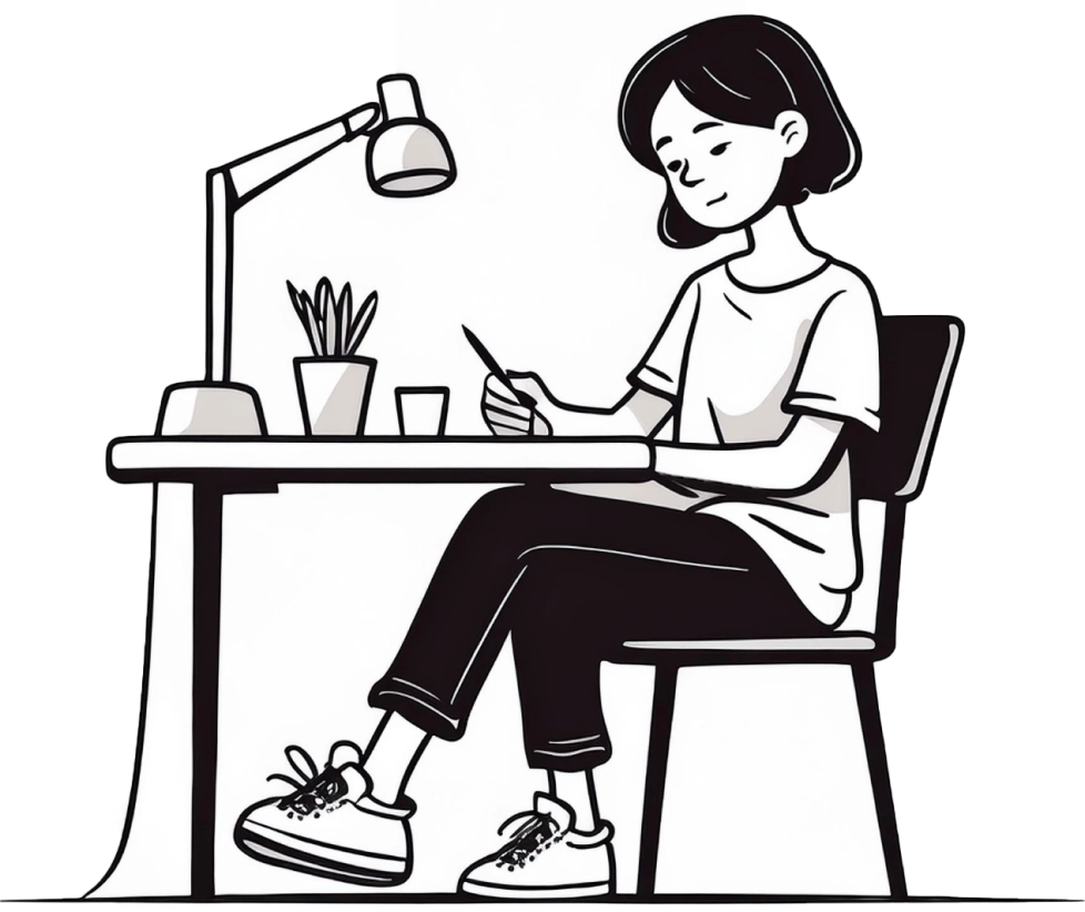 personne sur un bureau